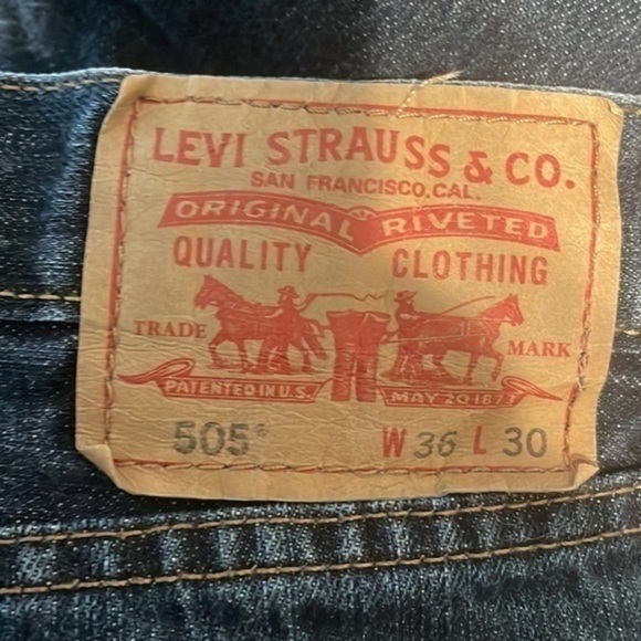 Levi’s 505 Men's Regular Fit Straight Leg Jeans 36W 30L - Picture 9 of 10